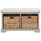 Braune gewebte Aufbewahrungsbank – 33,5 x 16,1 x 19,9 – 34B x 16T x 20H