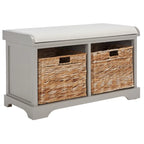 Braune gewebte Aufbewahrungsbank – 33,5 x 16,1 x 19,9 – 34B x 16T x 20H