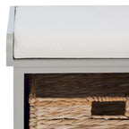 Braune gewebte Aufbewahrungsbank – 33,5 x 16,1 x 19,9 – 34B x 16T x 20H