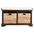 Braune gewebte Aufbewahrungsbank – 33,5 x 16,1 x 19,9 – 34B x 16T x 20H