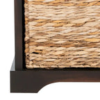 Braune gewebte Aufbewahrungsbank – 33,5 x 16,1 x 19,9 – 34B x 16T x 20H