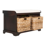 Braune gewebte Aufbewahrungsbank – 33,5 x 16,1 x 19,9 – 34B x 16T x 20H