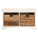 Braune gewebte Aufbewahrungsbank – 33,5 x 16,1 x 19,9 – 34B x 16T x 20H
