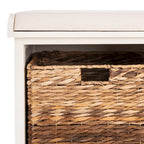 Braune gewebte Aufbewahrungsbank – 33,5 x 16,1 x 19,9 – 34B x 16T x 20H