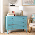 Blau distressed Kommode mit 3 Schubladen