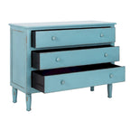 Blau distressed Kommode mit 3 Schubladen