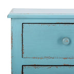 Blau distressed Kommode mit 3 Schubladen