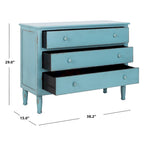 Blau distressed Kommode mit 3 Schubladen