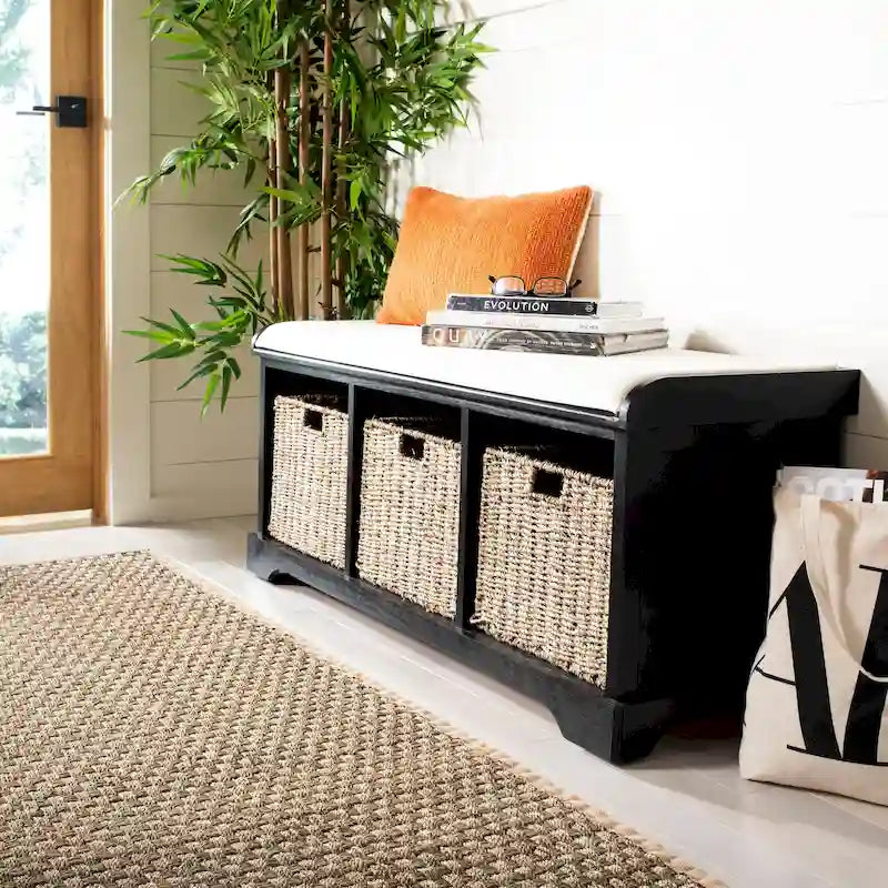 Grey/ White Storage Bench - 47 x 16.1 x 19.9 - 47Wx16Dx20H