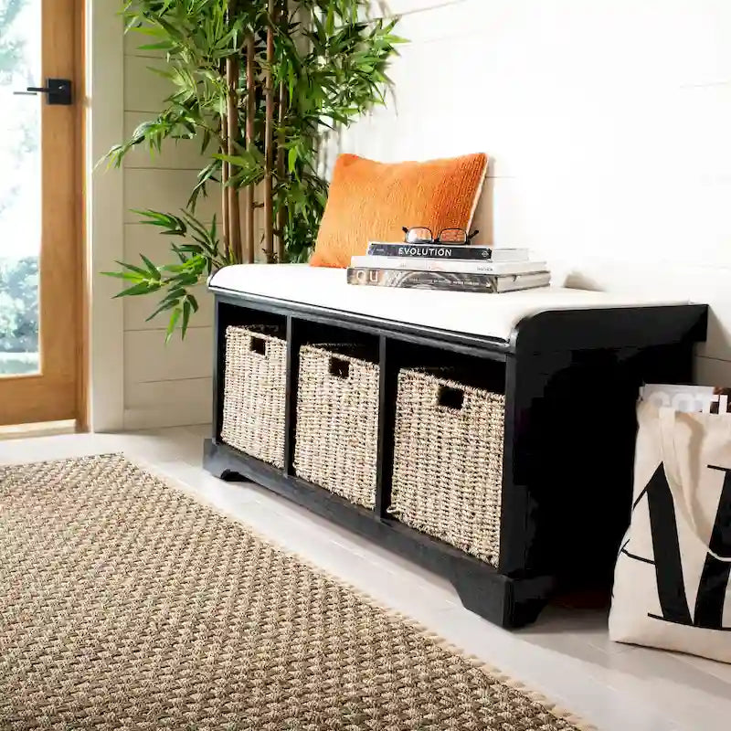 Grey/ White Storage Bench - 47 x 16.1 x 19.9 - 47Wx16Dx20H