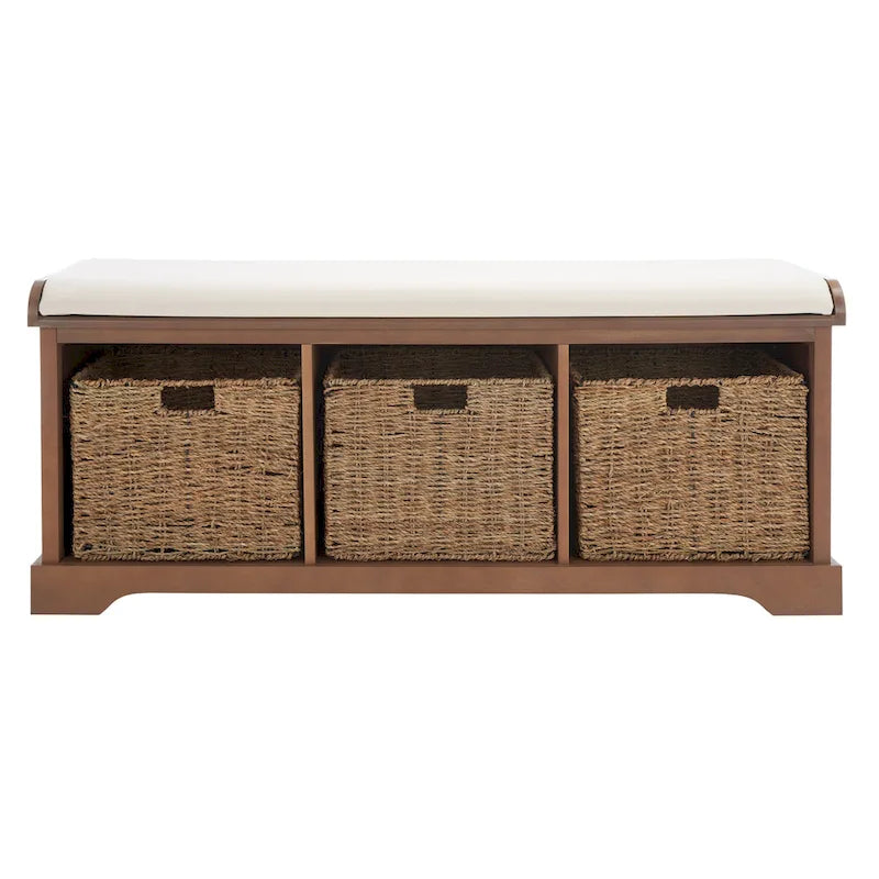 Grey/ White Storage Bench - 47 x 16.1 x 19.9 - 47Wx16Dx20H