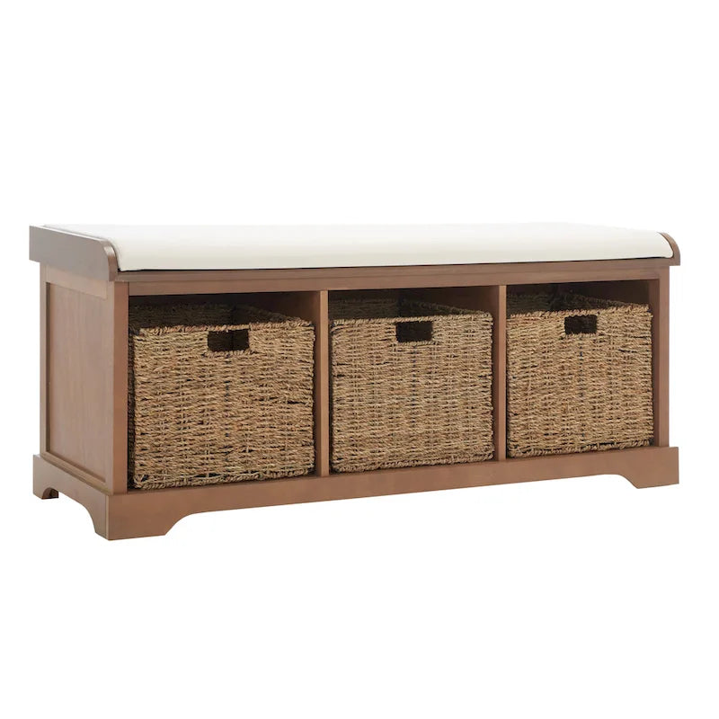 Grey/ White Storage Bench - 47 x 16.1 x 19.9 - 47Wx16Dx20H
