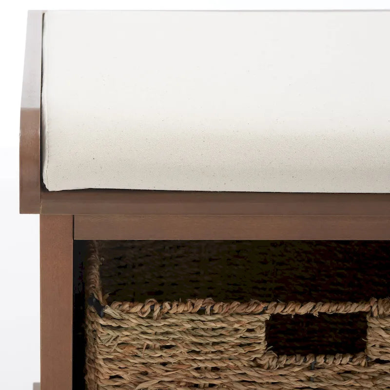 Grey/ White Storage Bench - 47 x 16.1 x 19.9 - 47Wx16Dx20H