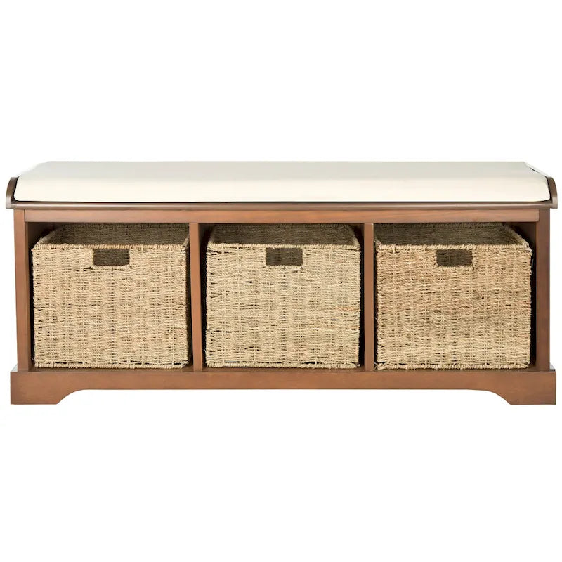Grey/ White Storage Bench - 47 x 16.1 x 19.9 - 47Wx16Dx20H