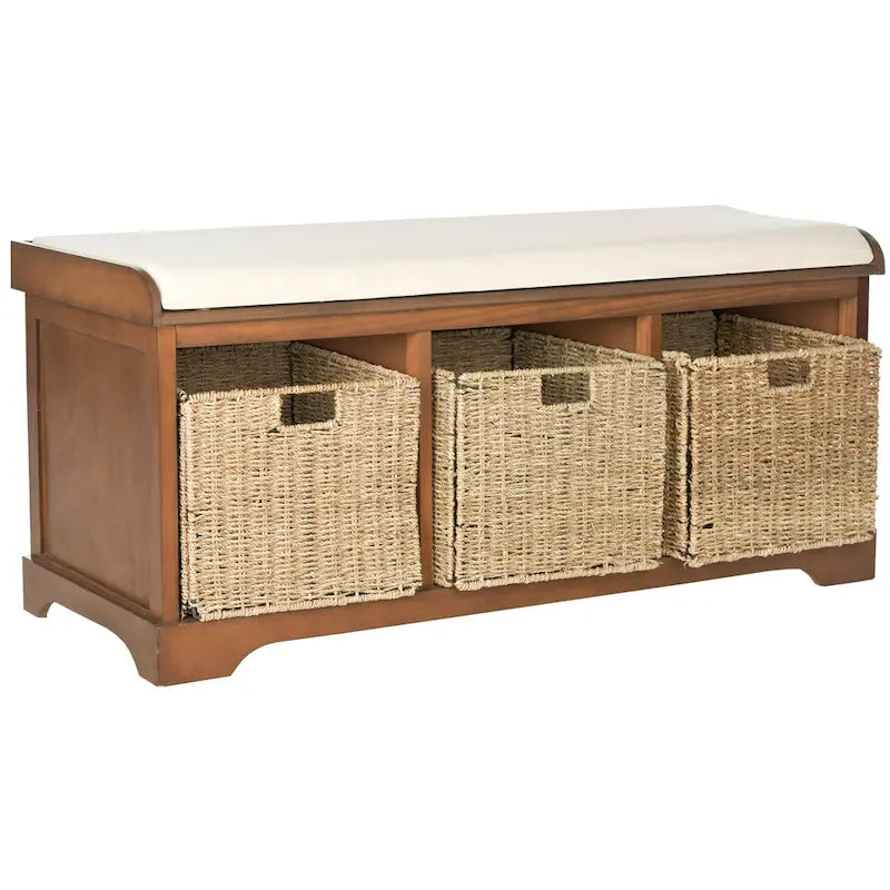 Grey/ White Storage Bench - 47 x 16.1 x 19.9 - 47Wx16Dx20H