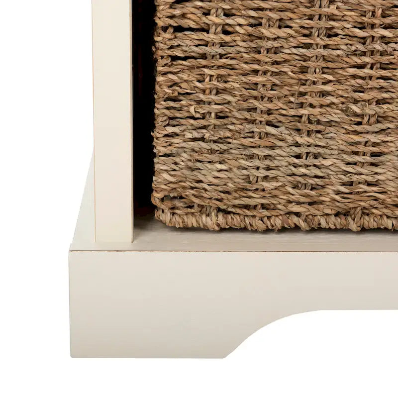 Grey/ White Storage Bench - 47 x 16.1 x 19.9 - 47Wx16Dx20H