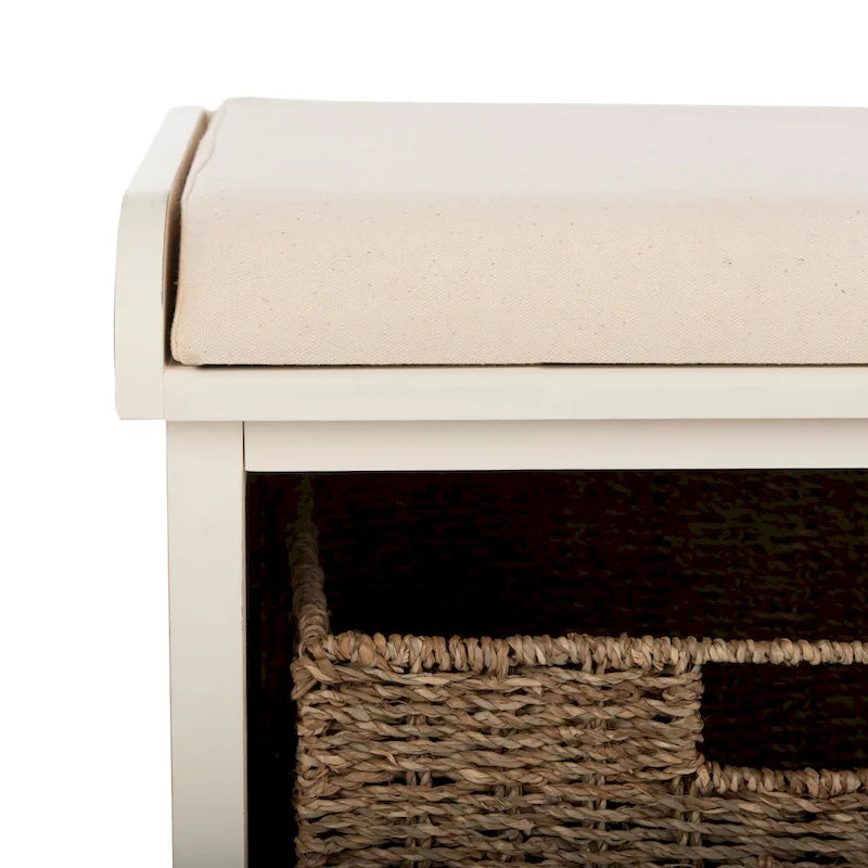 Grey/ White Storage Bench - 47 x 16.1 x 19.9 - 47Wx16Dx20H