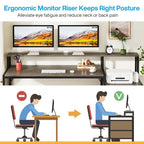 63 Computertisch mit Monitoraufsatz, ergonomischer Home-Office-Schreibtisch mit Schubladen und Aktenschrank