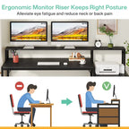 63 Computertisch mit Monitoraufsatz, ergonomischer Home-Office-Schreibtisch mit Schubladen und Aktenschrank