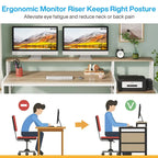 63 Computertisch mit Monitoraufsatz, ergonomischer Home-Office-Schreibtisch mit Schubladen und Aktenschrank