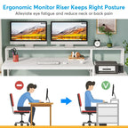 63 Computertisch mit Monitoraufsatz, ergonomischer Home-Office-Schreibtisch mit Schubladen und Aktenschrank