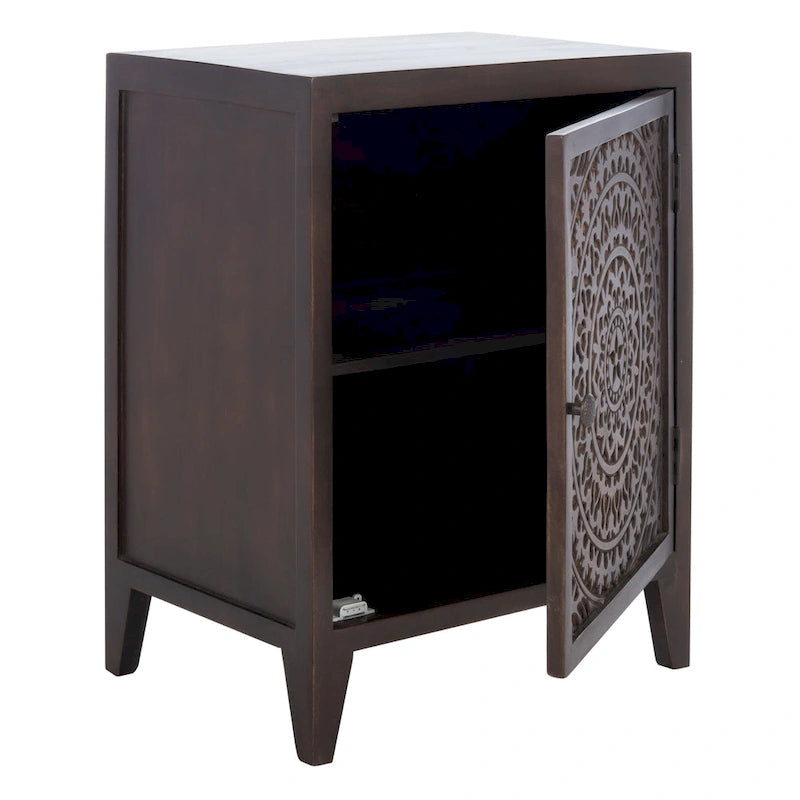 Single-Door Carved Nightstand
