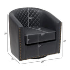 29" breiter, getufteter Drehsessel aus PU-Leder