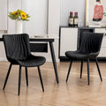 Modern Upholstered Leather Armless Dining Chairs