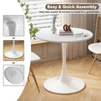 Mid-Century Modern runder Küchen- oder Esstisch mit hochwertiger MDF-Platte und Stahlsockel für das Esszimmer