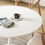 Mid-Century Modern runder Küchen- oder Esstisch mit hochwertiger MDF-Platte und Stahlsockel für das Esszimmer