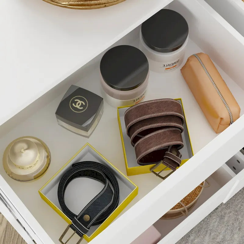 White 9-Drawer Chest of Drawers with Stylish Design and Anti-Tip Feature